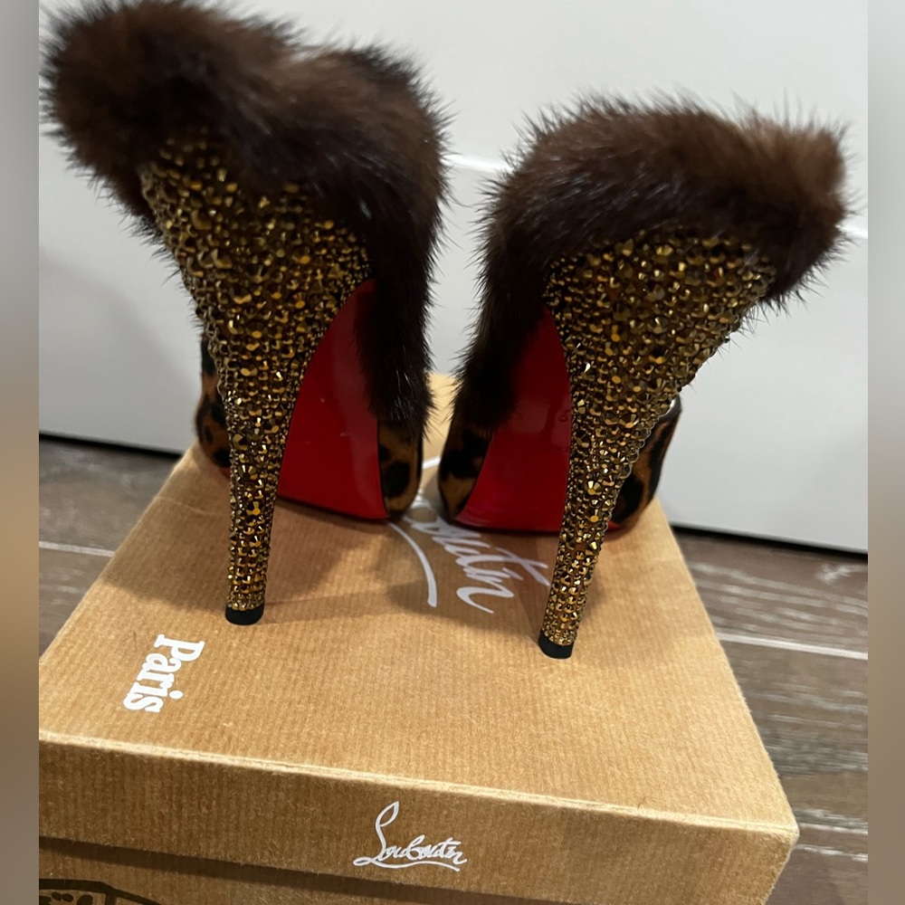 *Authentic* Christian Louboutin Nutria 120 Pony Luxor in Leopard Brown - Picture 3 of 12